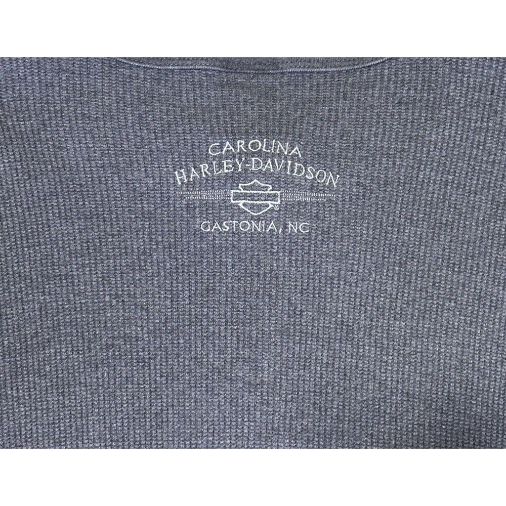 Vintage Harley Davidson Waffle Knit Thermal Long Sleeve Henley Shirt Sz XL - Picture 8 of 8